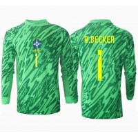 Camiseta Brasil Alisson Becker #1 Portero Primera Equipación Replica Copa America 2024 mangas largas